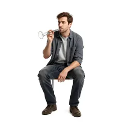 Glassblower with a blowpipe