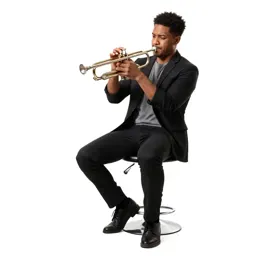 Jazz trumpeter mid-performance
