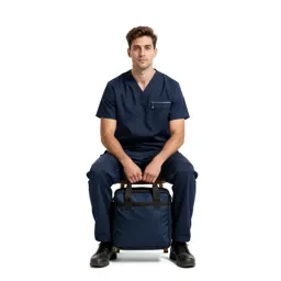 Paramedic with a response bag