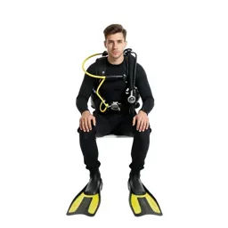 Rescue diver with fins