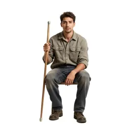 Shepherd with a crook