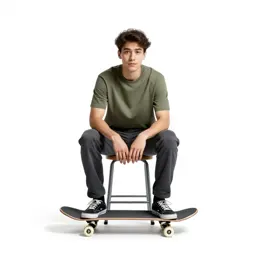 Skateboarder with a board underarm