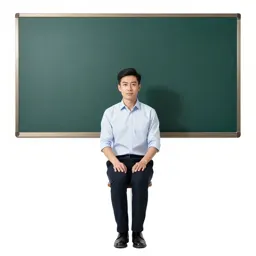 Teacher at a chalkboard