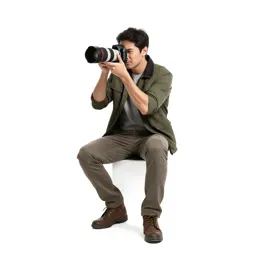 Wildlife photographer with a long lens