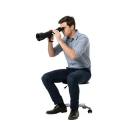 Astronomer at a telescope eyepiece
