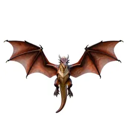 Dragon with folded wings