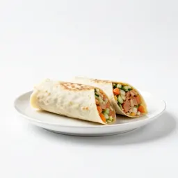 Burrito cut in half