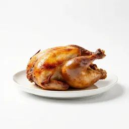 Roast chicken on a board