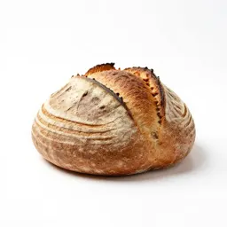 Sourdough boule with a scored crust