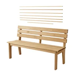Garden bench with slats