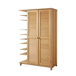 Wardrobe with louvred doors