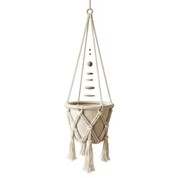 Hanging macrame planter