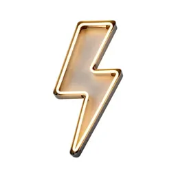 Neon sign shaped like a lightning bolt