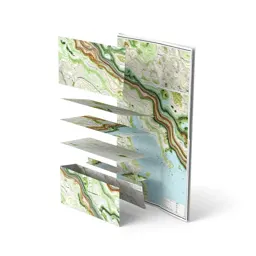 Topographic map folded