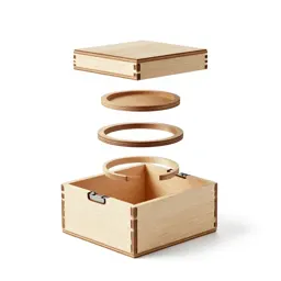 Hinged wooden gift box