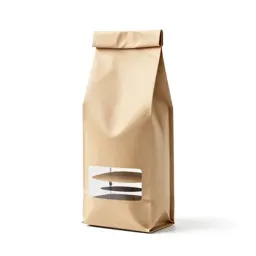Kraft paper coffee bag with a valve