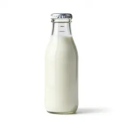 Milk bottle with a foil cap