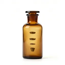 Amber glass apothecary bottle