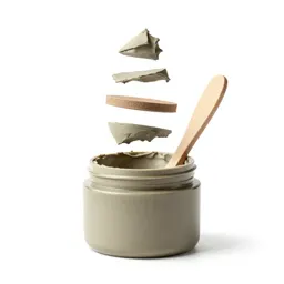 Clay mask jar with a spatula