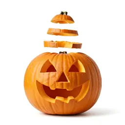 Carved pumpkin lantern