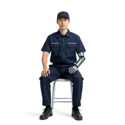 Courier with a cybernetic arm