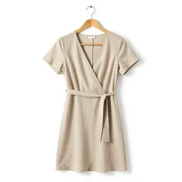 Wrap dress on a hanger