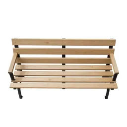 Garden bench with slats