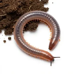 Earthworm in soil