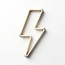 Neon sign shaped like a lightning bolt
