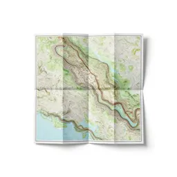 Topographic map folded