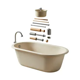Bathing tub with a hose