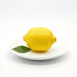 Lemon with a leaf