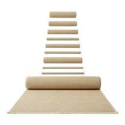 Hand-knotted wool rug rolled up