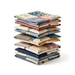 Patchwork quilt folded into a square