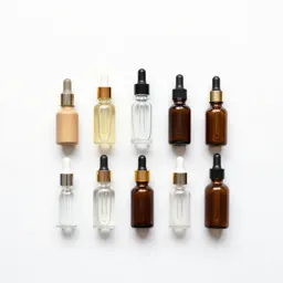 Set of glass dropper serums