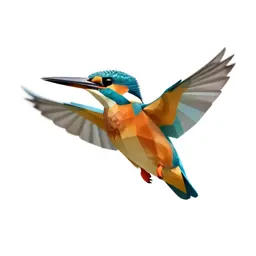 Kingfisher hovering