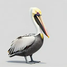 Pelican with its pouch full