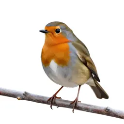 Robin on a frosted branch