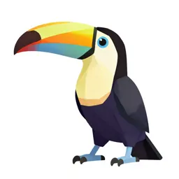 Toucan with an oversized bill