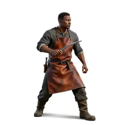 Dwarven blacksmith in a leather apron