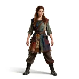 Fae trickster in patchwork