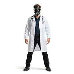 Plague doctor with a beaked mask