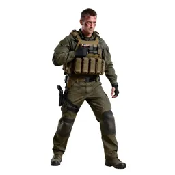 Veteran mercenary with a scarred face