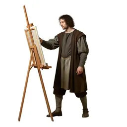 Renaissance painter at an easel