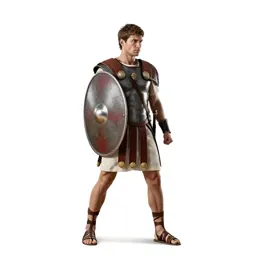 Roman legionary with a scutum