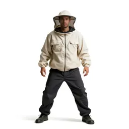 Beekeeper in a veiled suit