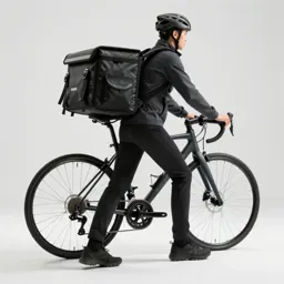 Bicycle courier with a messenger bag