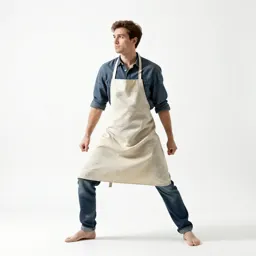 Ceramicist in a clay-dusted apron