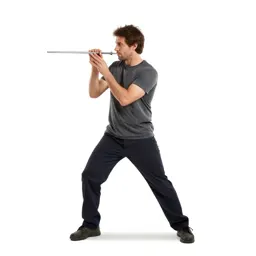Glassblower with a blowpipe