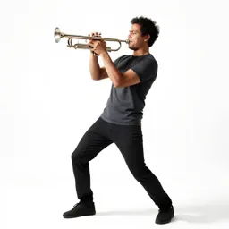 Jazz trumpeter mid-performance